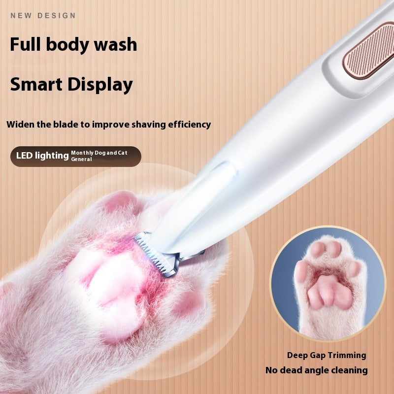 Waterproof Dog Paw Trimmer with LED Light & Display
