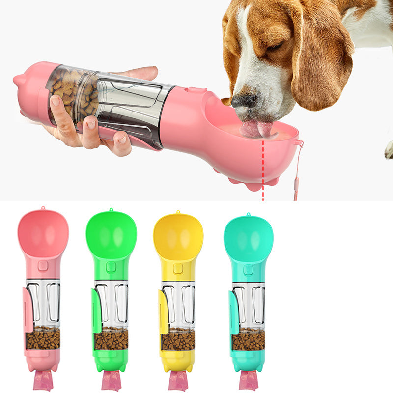 3-in-1 Portable Dog Water Bottle – Feeder & Waste Bag Holder