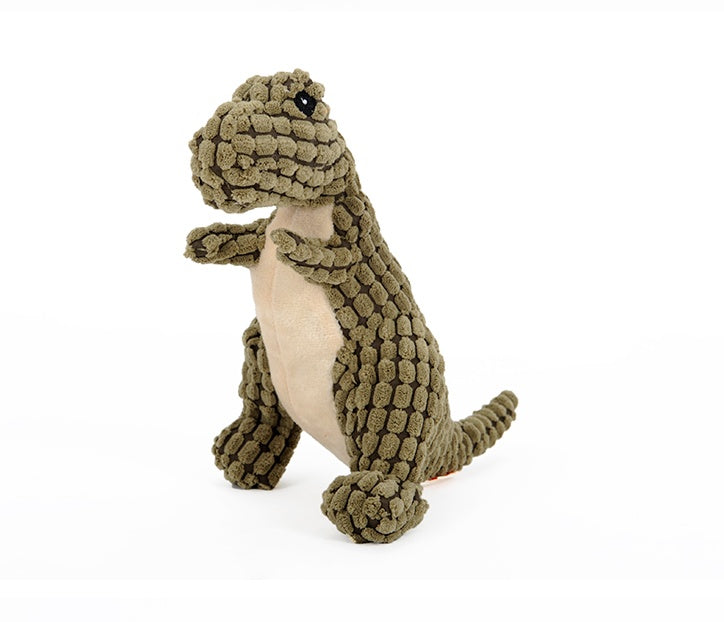Dinosaur Plush Dog Toy – Interactive Chew Toy with Squeaker
