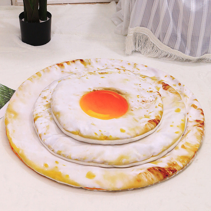 Simulation 3D Pizza Avocado Omelette Pet Warm Blanket Mat Bed Soft Thickened