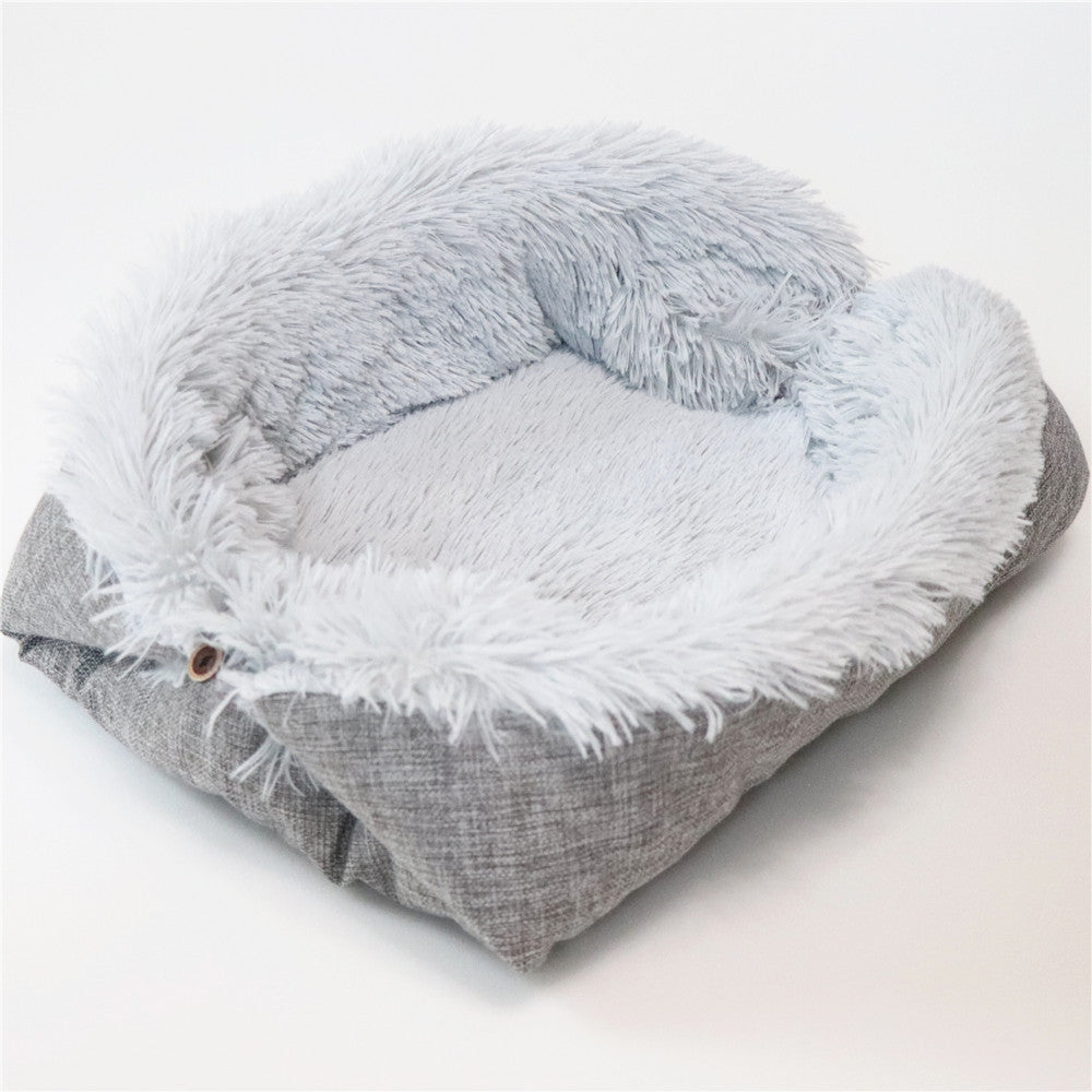 Folding Plush Pet Mat – Dual-Purpose Convertible Bed for Cats & Dogs
