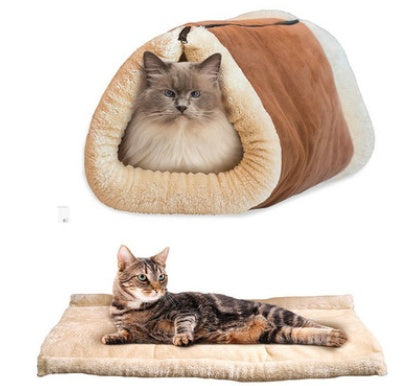 Cat Tunnel Sleeping Bag – Cozy Pet Nest & Kennel Bed for Cats and Small Pets