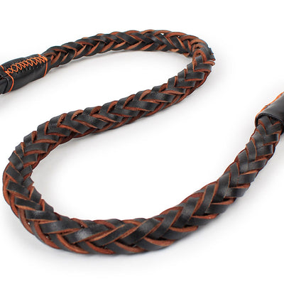 8-Strand Leather Dog Leash – Durable Cowhide Spring Rope