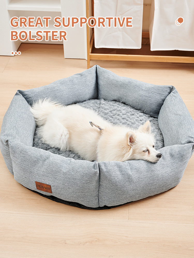 Rose Velvet Dog Bed – Calming Plush Sofa