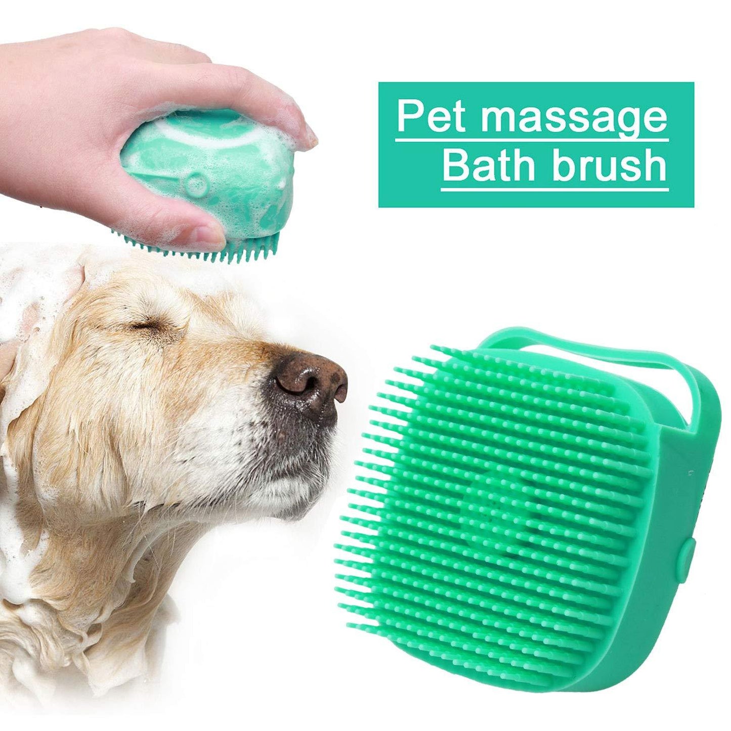 Silicone Pet Bath Brush – Shampoo Massager for Dogs & Cats