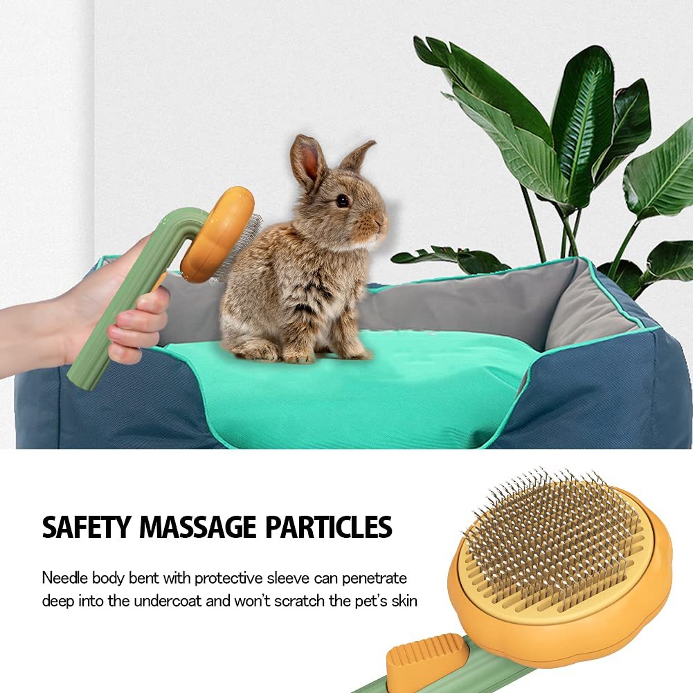 Self-Cleaning Pet Slicker Brush – Pumpkin Design for Dogs & Cats