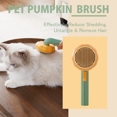 Pumpkin Self-Cleaning Slicker Comb – Grooming Brush