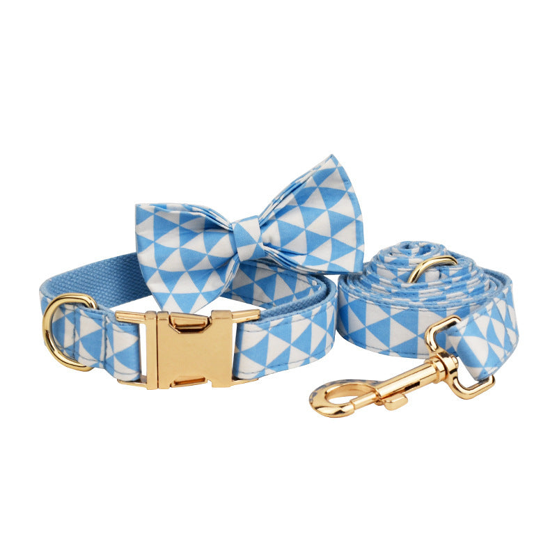 Blue Dog Harness Vest – Bowknot Design with Leash Ring