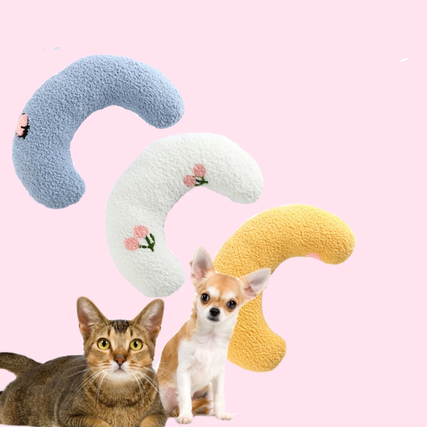 Soft U-Shaped Pet Pillow – Washable Neck & Headrest Cushion