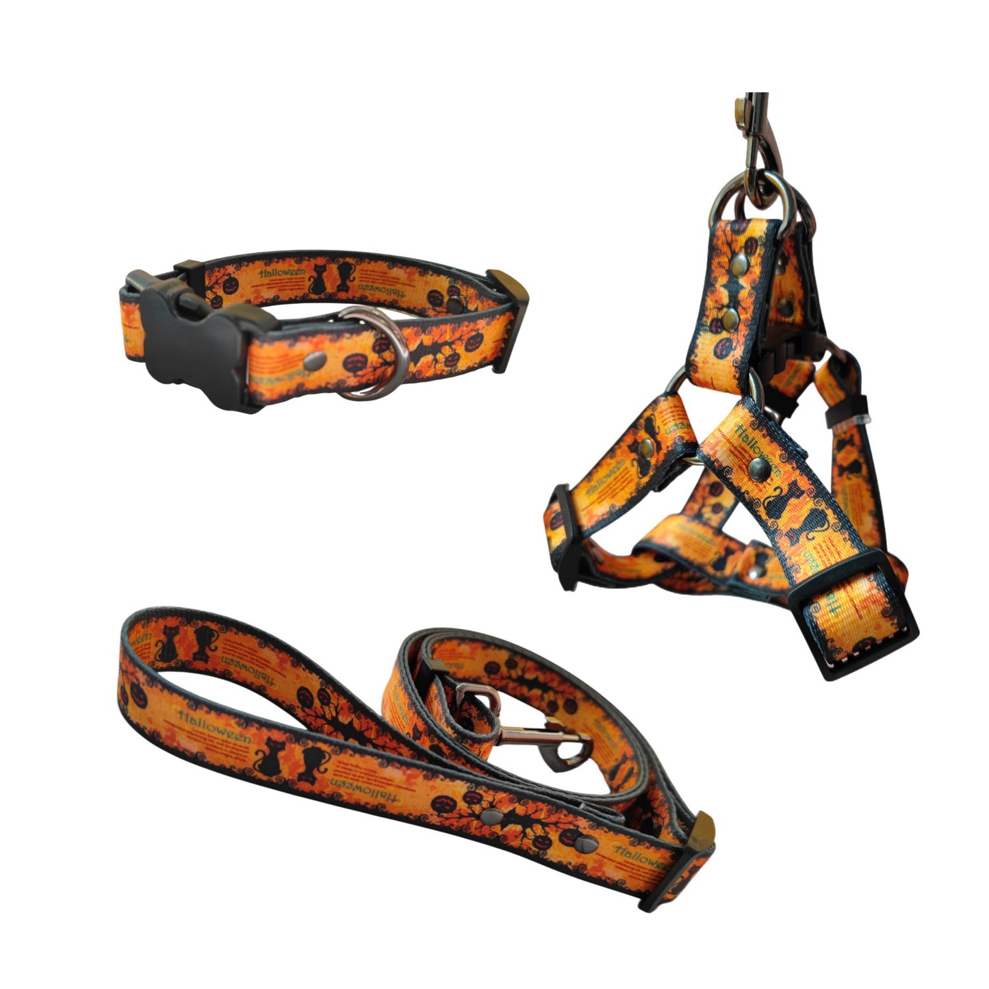 Pet Dog Print Harness & Leash Set – Adjustable Chest Strap