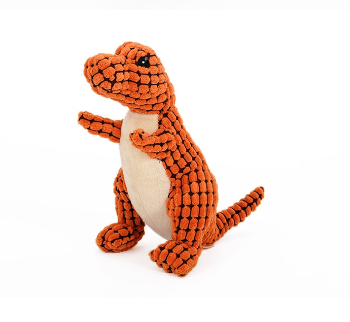 Dinosaur Plush Dog Toy – Interactive Chew Toy with Squeaker