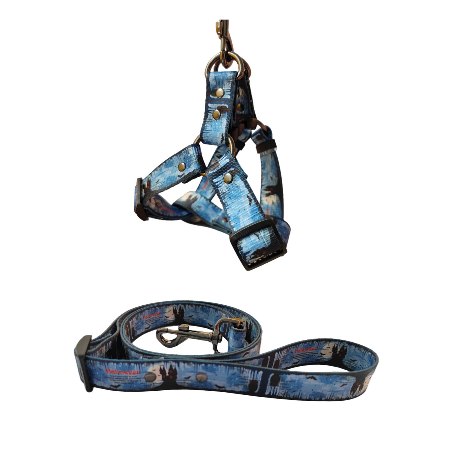 Pet Dog Print Harness & Leash Set – Adjustable Chest Strap
