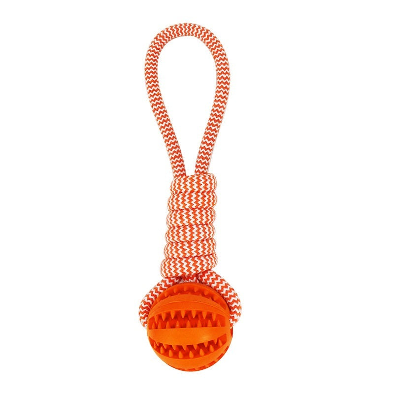 Interactive Dog Treat Ball – Chew Toy with Hemp Rope