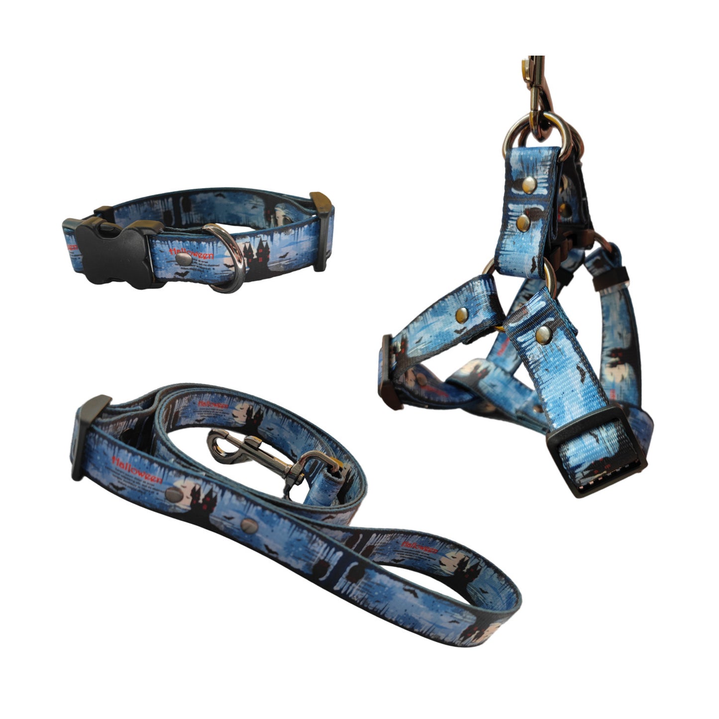 Pet Dog Print Harness & Leash Set – Adjustable Chest Strap