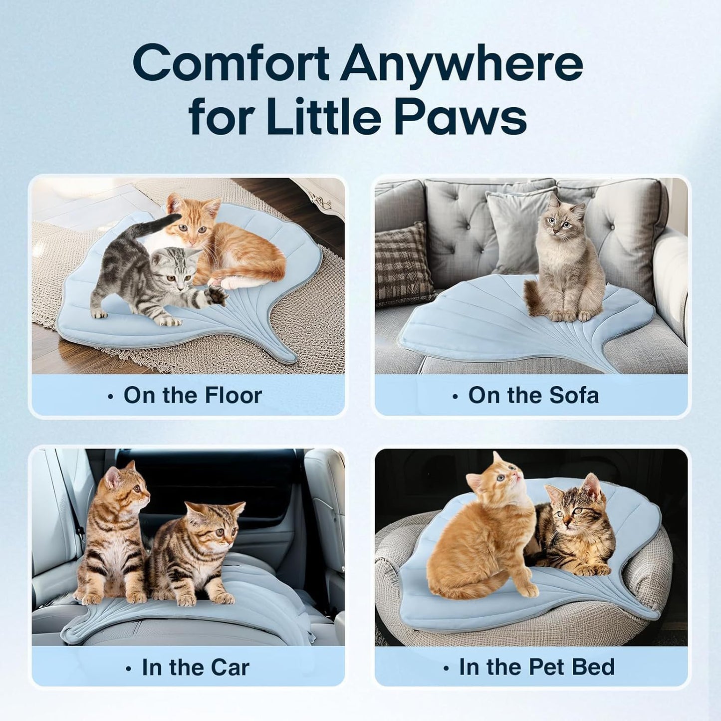 Summer Cooling Pet Mat – Cat & Dog Ice Pad with Ginkgo Leaf Design