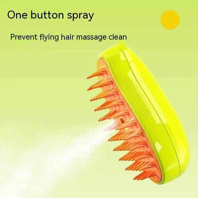 3-in-1 Pet Steam Brush – Electric Spray Grooming Comb