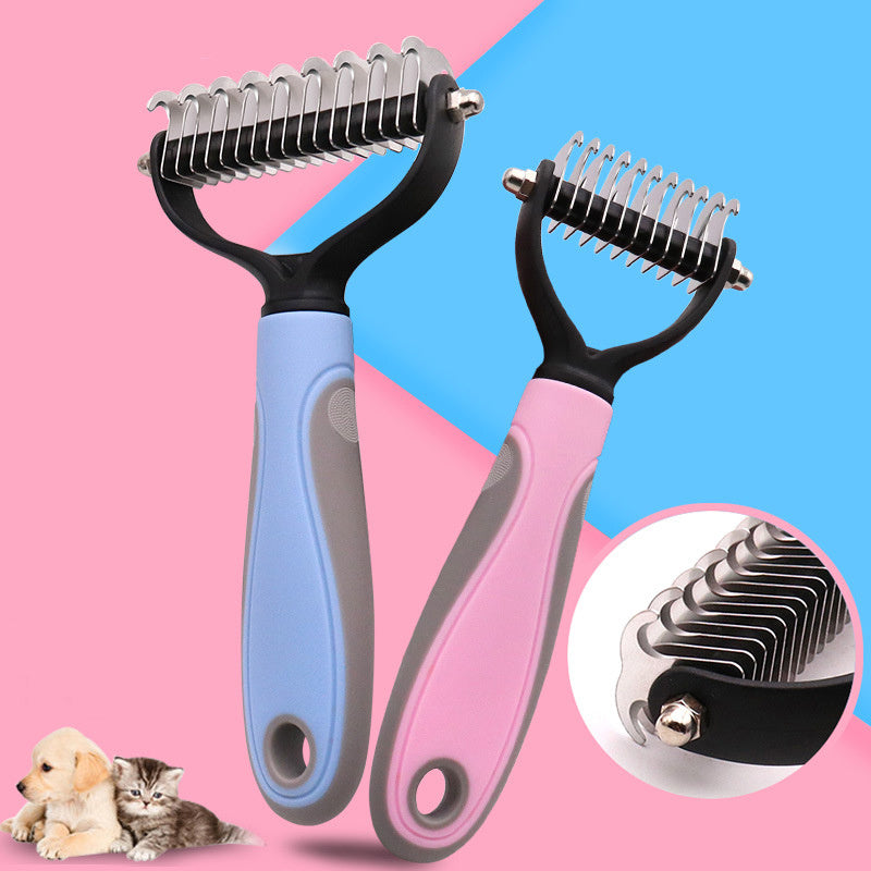 Double-Sided Pet Grooming Brush – Dematting & Shedding Comb