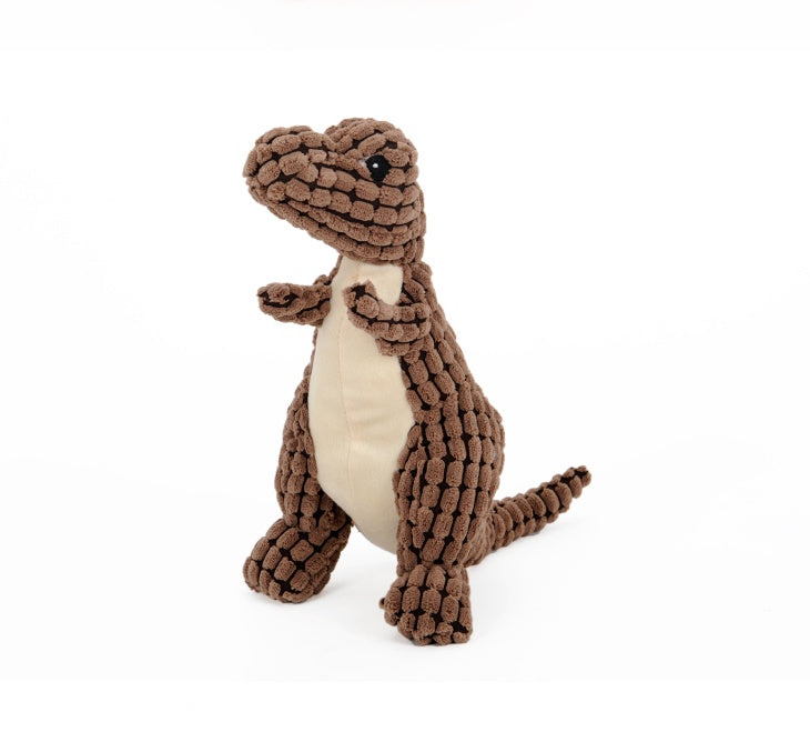 Dinosaur Plush Dog Toy – Interactive Chew Toy with Squeaker