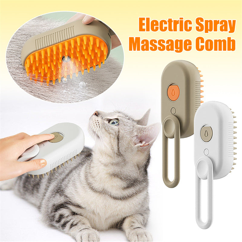 3-in-1 Steamy Pet Brush – Electric Grooming & Hair Removal