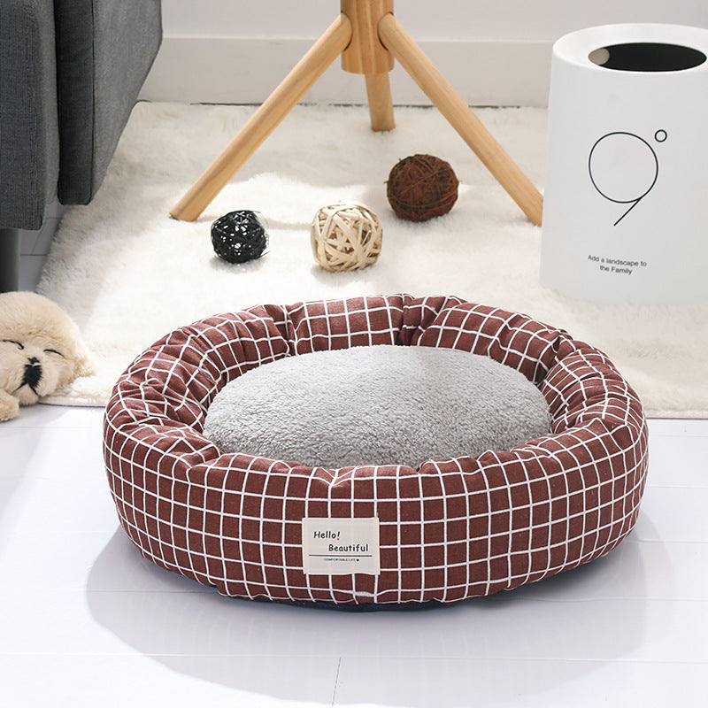 Flax Tart Pet Nest Warm Cat and Dog Bed for Winter Indoor Use