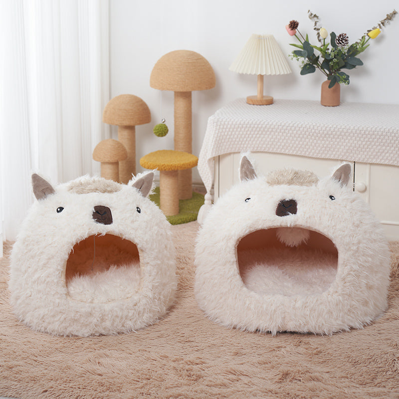 Winter Warm Pet Bed – Cat & Dog Kennel Cushion for Cold Weather