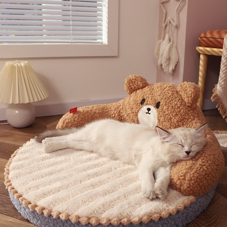 Winter Pet Bed Cat Sleeping Nest Warm Dog and Cat House for Indoor Use