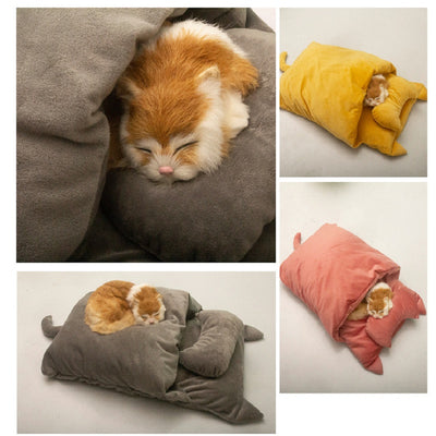 Winter Warm Cat Sleeping Bag – Japanese Style Cozy Pet Nest