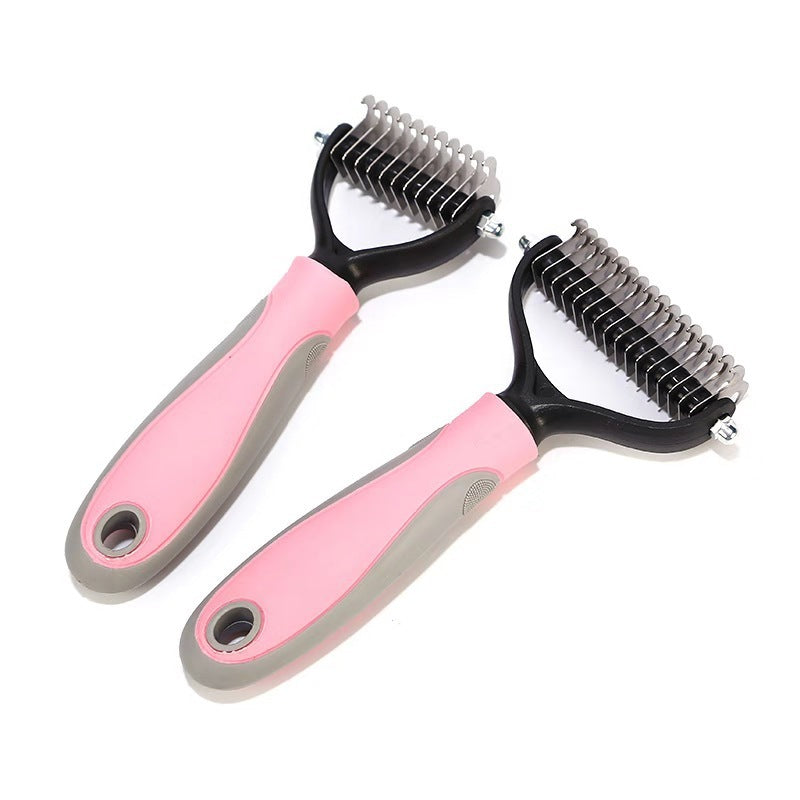 Double-Sided Pet Grooming Brush – Dematting & Shedding Comb