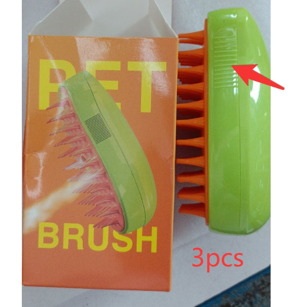 3-in-1 Pet Steam Brush – Electric Spray Grooming Comb