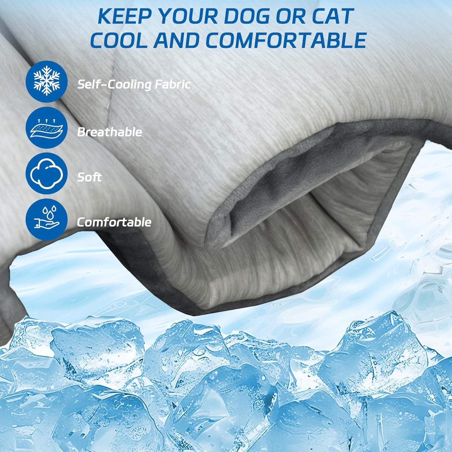 Portable Cooling Pet Mat – Washable Summer Blanket for Cats & Dogs