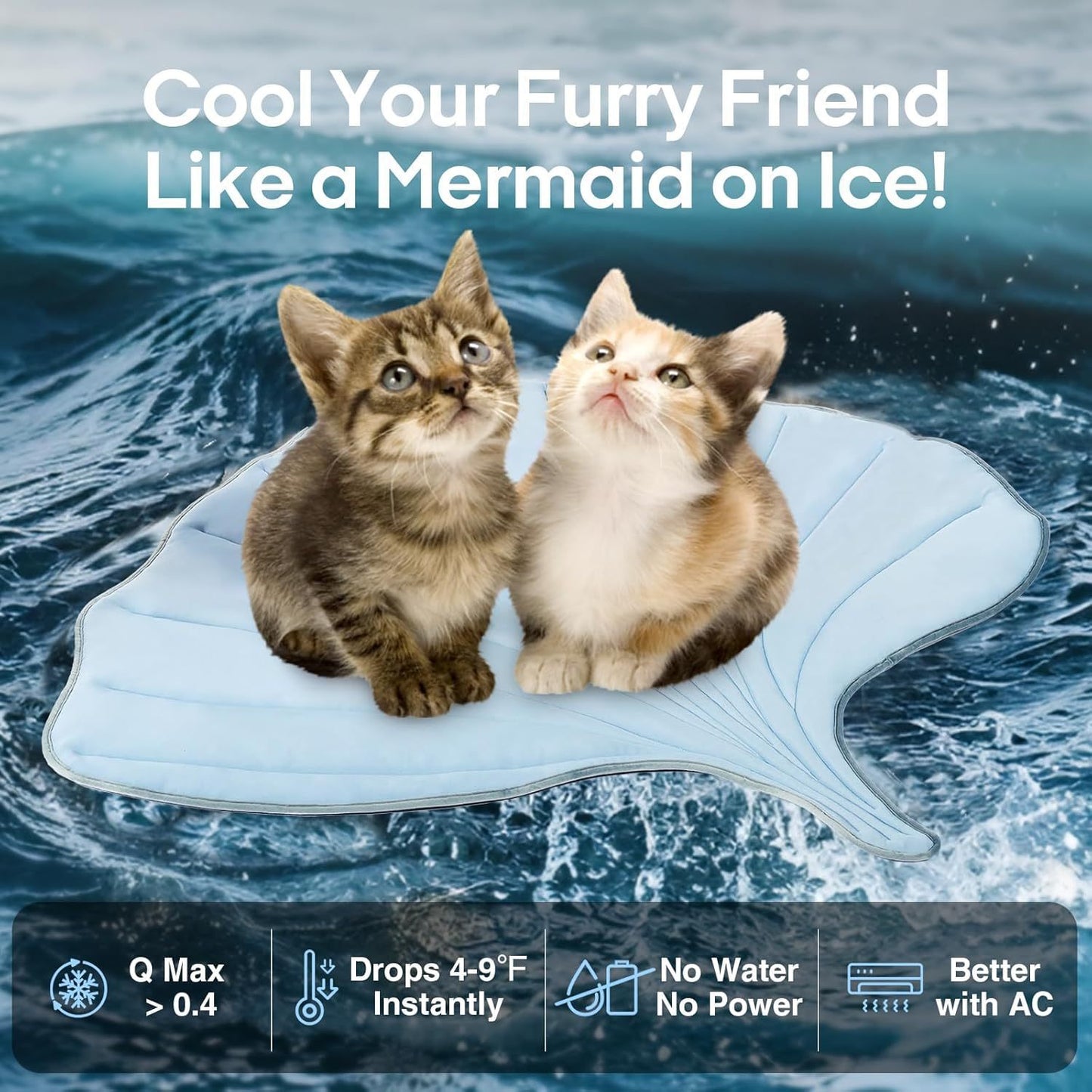 Summer Cooling Pet Mat – Cat & Dog Ice Pad with Ginkgo Leaf Design