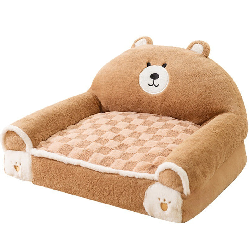 Winter Warm Angora Pet Sofa Bed – Cozy Dog & Cat Nest