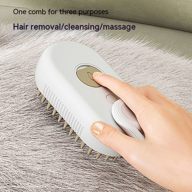 3-in-1 Steamy Pet Brush – Electric Grooming & Hair Removal