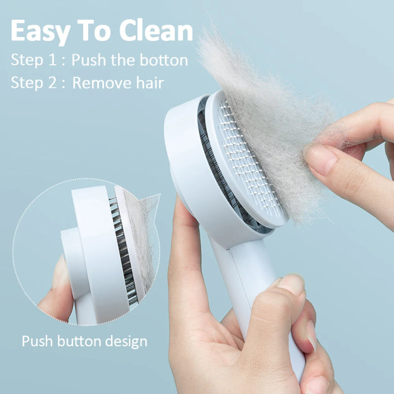 Self-Cleaning Pet Needle Comb – Hair Remover Brush