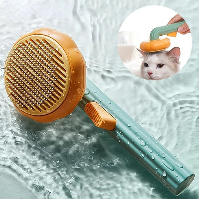 Pumpkin Self-Cleaning Slicker Comb – Grooming Brush
