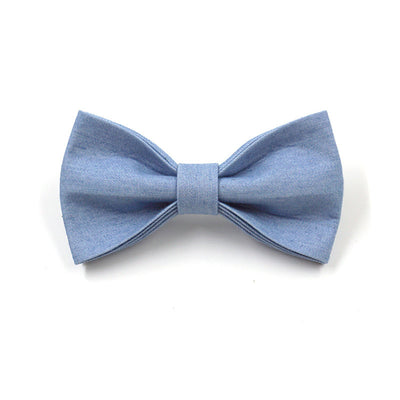 Denim Pet Collar & Leash Set – Buckle Engraving with Dog Bow