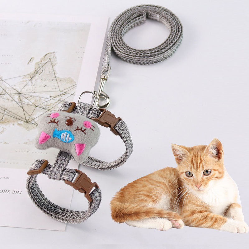 Adjustable I-Shaped Cat Harness – Pet Walking Chest Strap