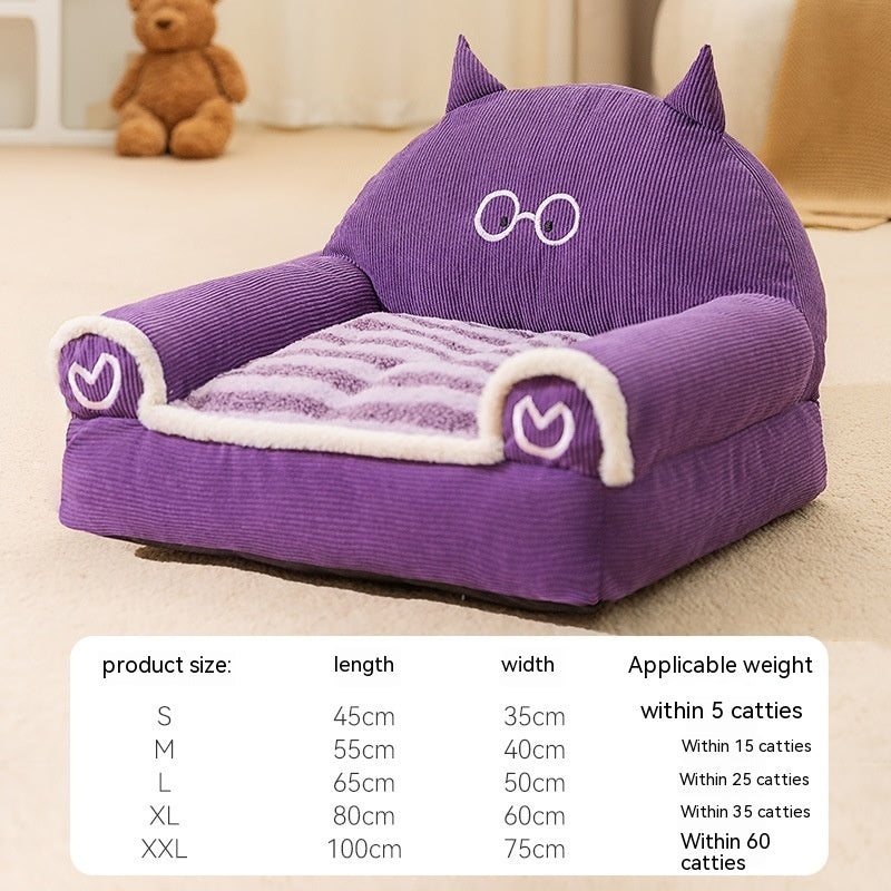Winter Warm Angora Pet Sofa Bed – Cozy Dog & Cat Nest