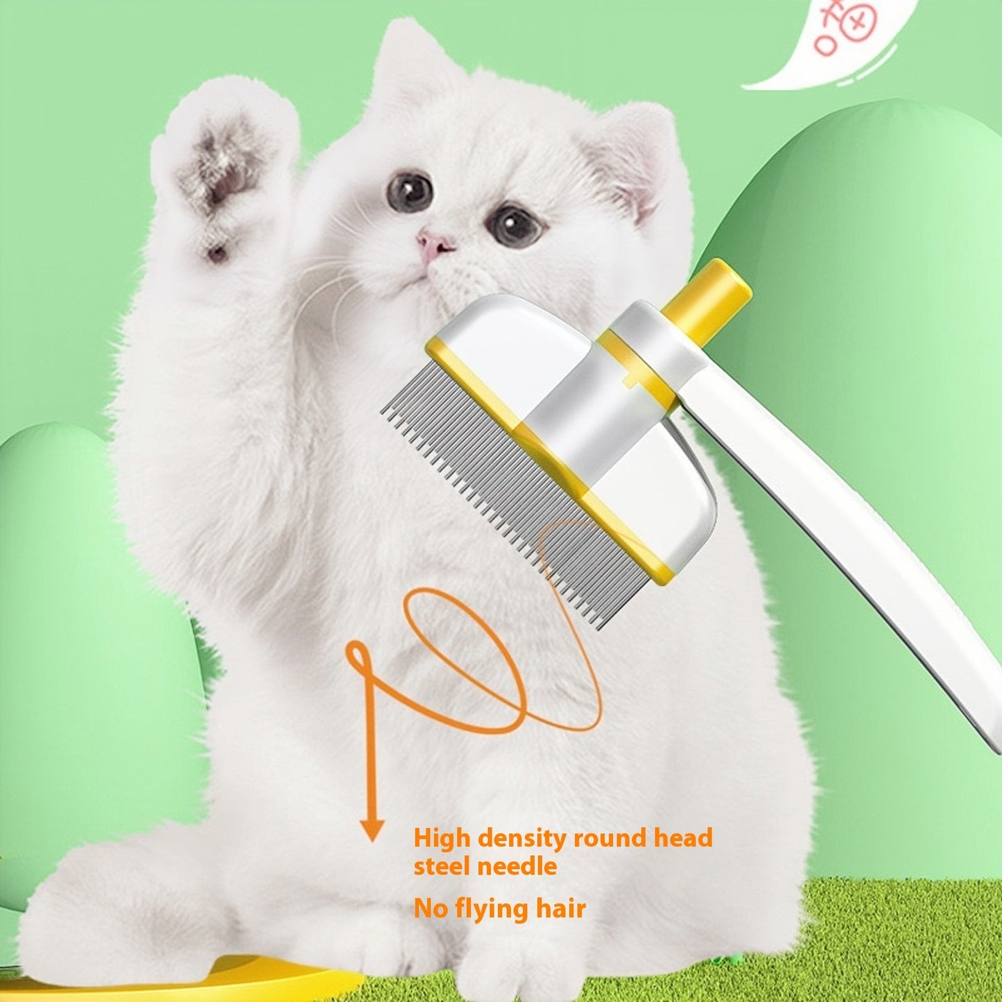 Self-Cleaning Pet Comb – Long Hair Cat & Dog Grooming Brush