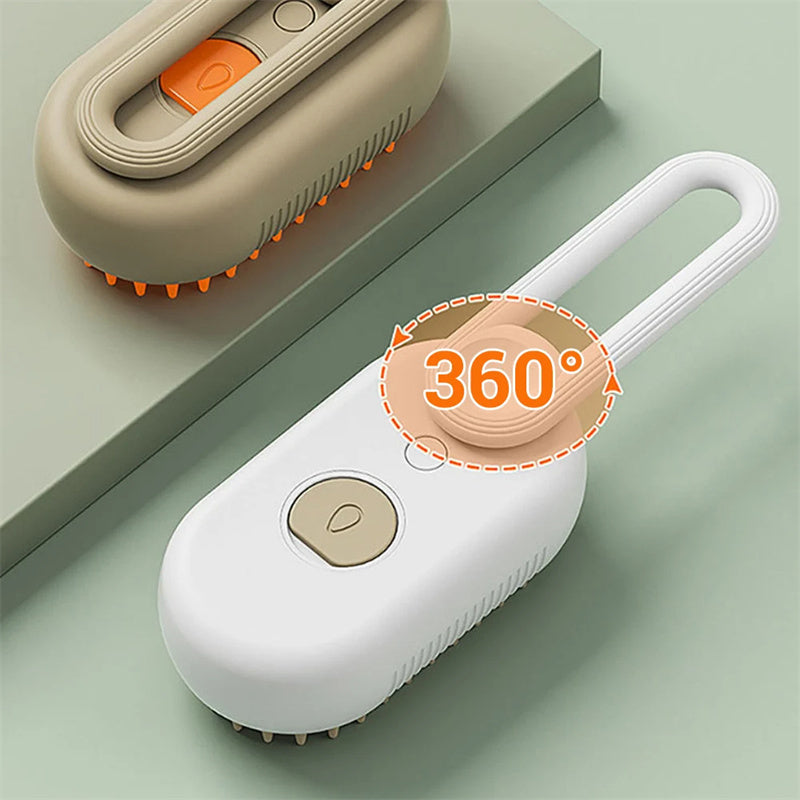 3-in-1 Steamy Pet Brush – Electric Grooming & Hair Removal