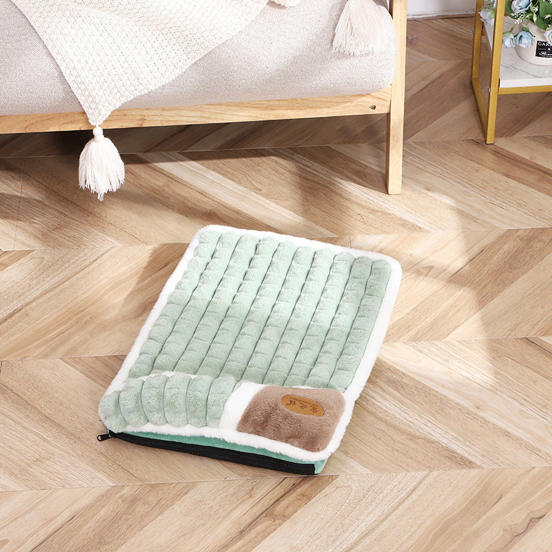 Large Rabbit Fur Pet Floor Mat Soft Plush Rug