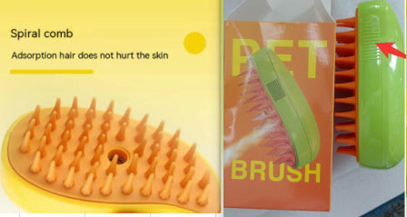 3-in-1 Pet Steam Brush – Electric Spray Grooming Comb