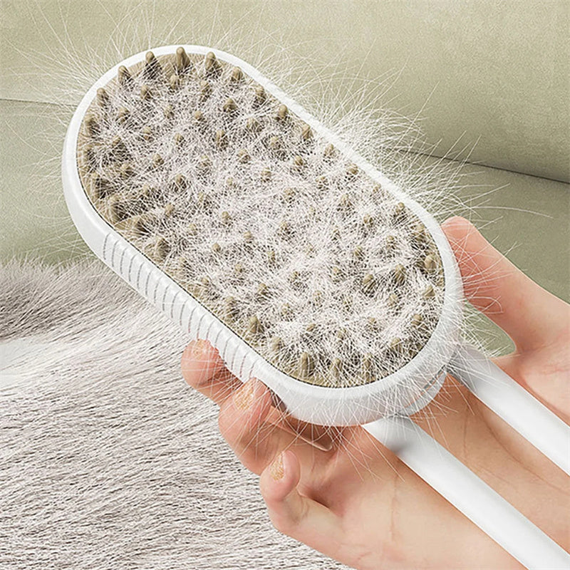 3-in-1 Steamy Pet Brush – Electric Grooming & Hair Removal