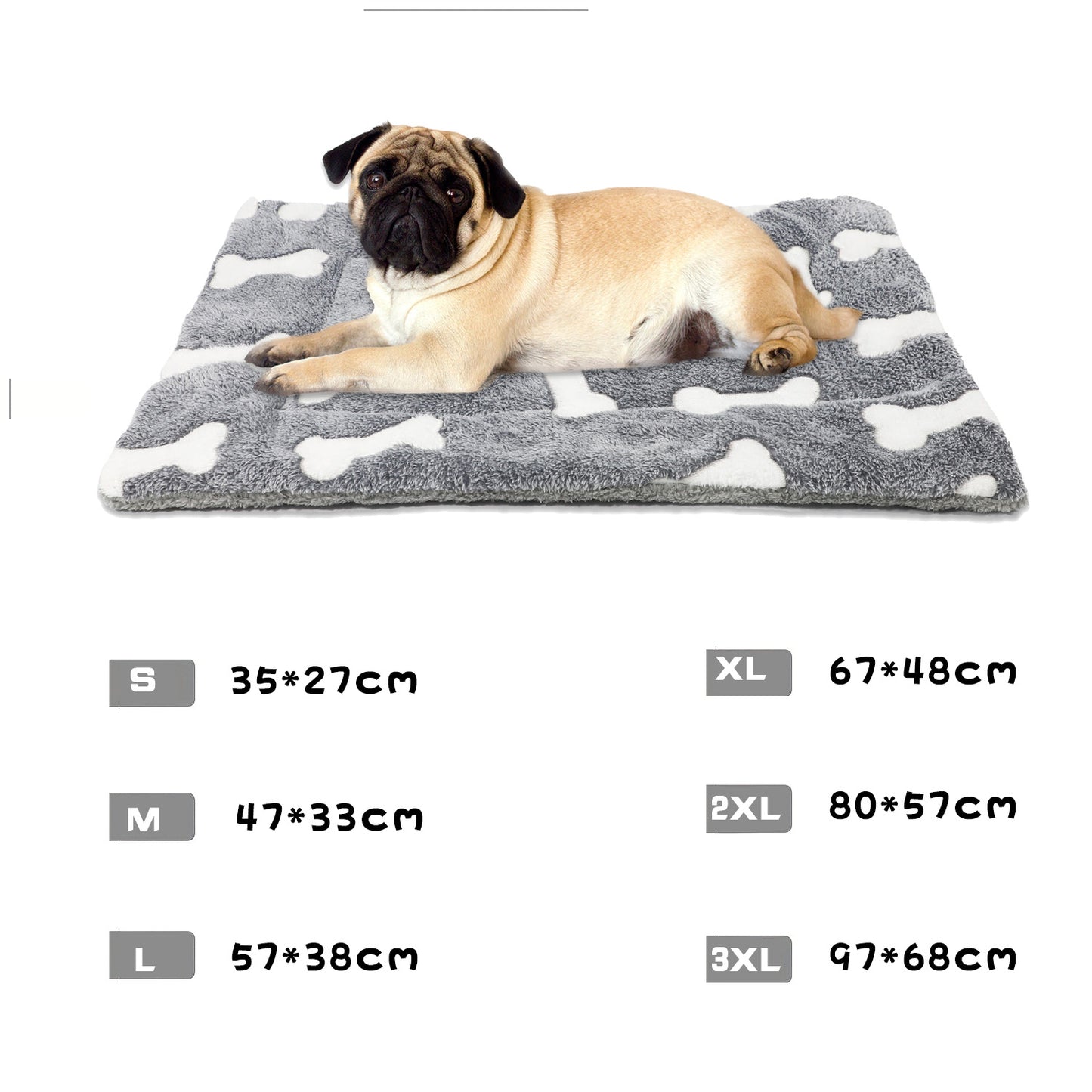 Self-Warming Pet Bed Mat – Reversible Fleece Crate Pad