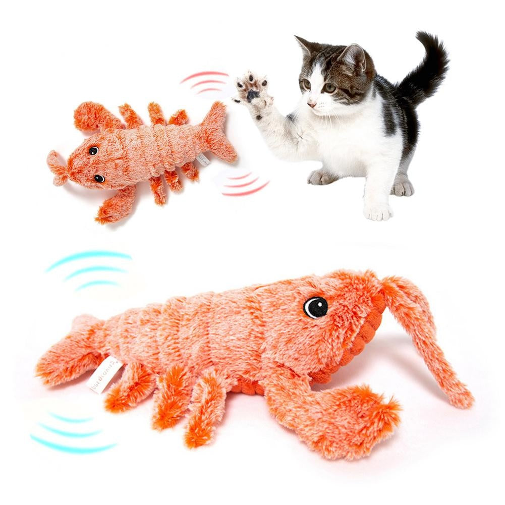 Electric Flopping Lobster Cat Toy – USB Rechargeable Plush Pet Toy
