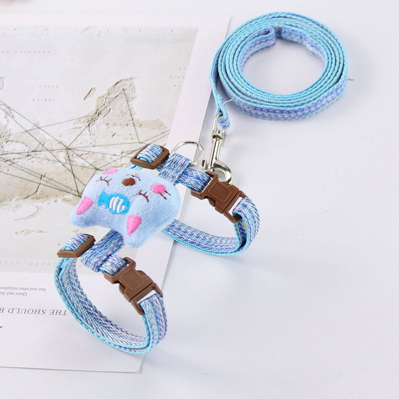 Adjustable I-Shaped Cat Harness – Pet Walking Chest Strap