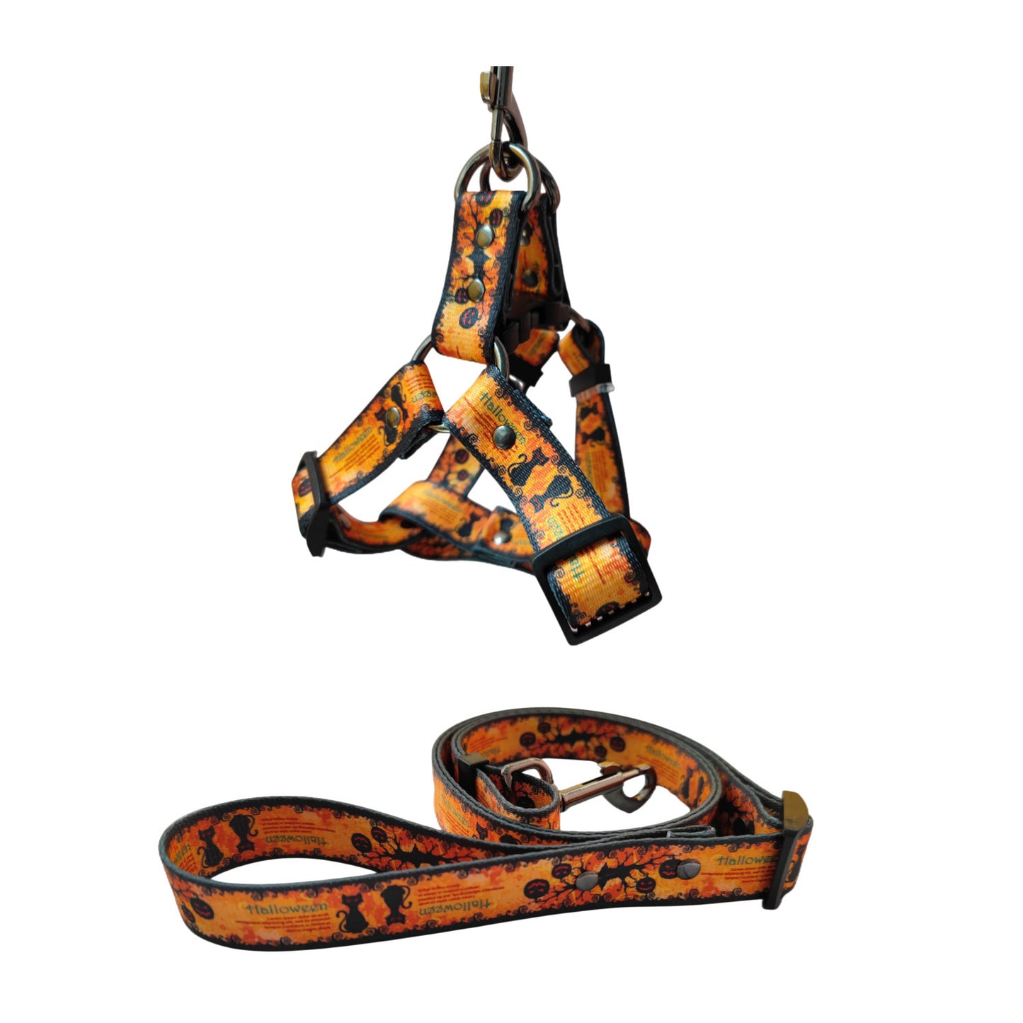 Pet Dog Print Harness & Leash Set – Adjustable Chest Strap