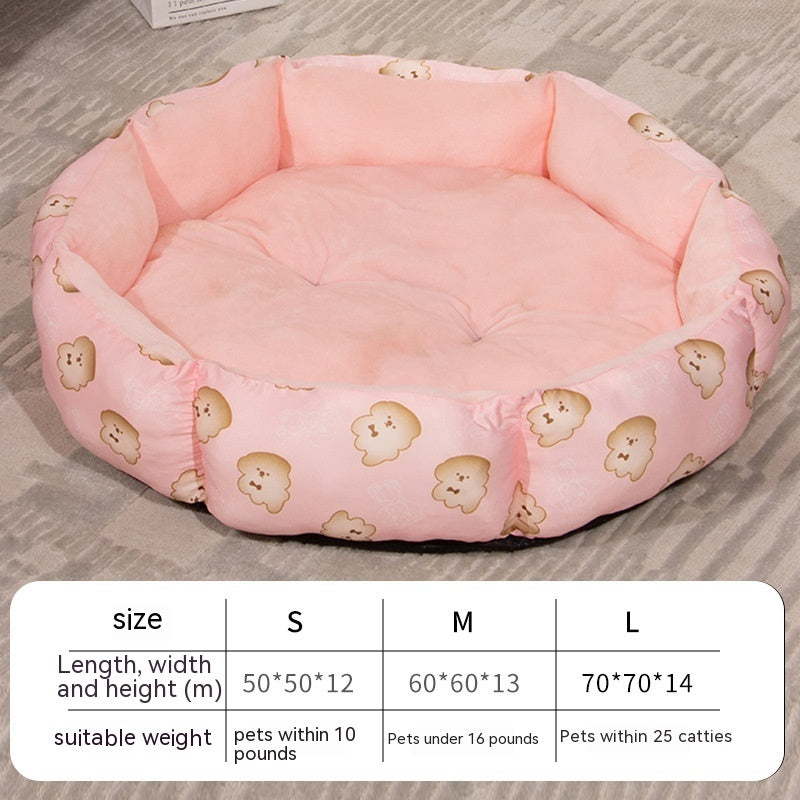 Octagon Pet Bed – Cozy Fleece-Lined Nest