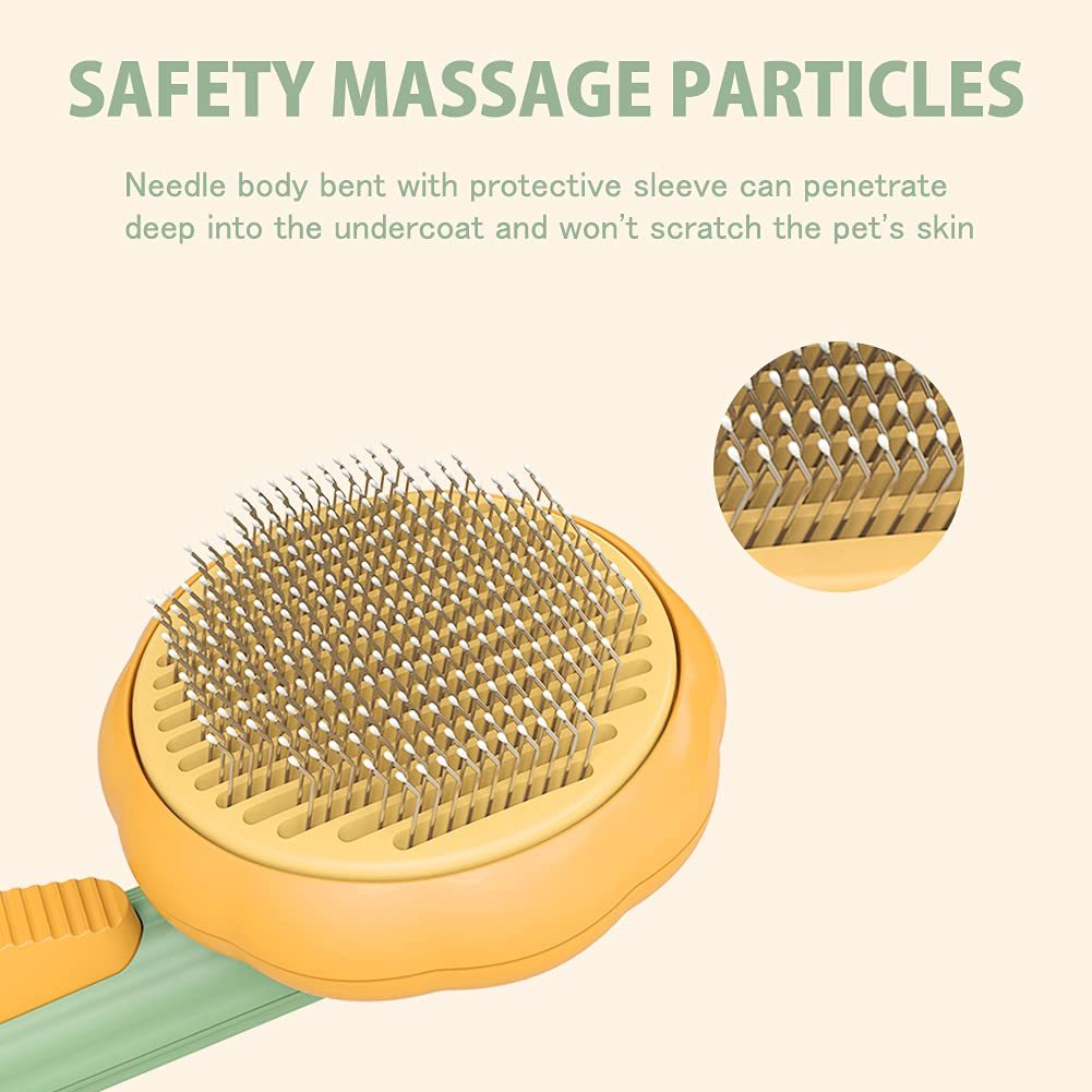 Pumpkin Self-Cleaning Slicker Comb – Grooming Brush
