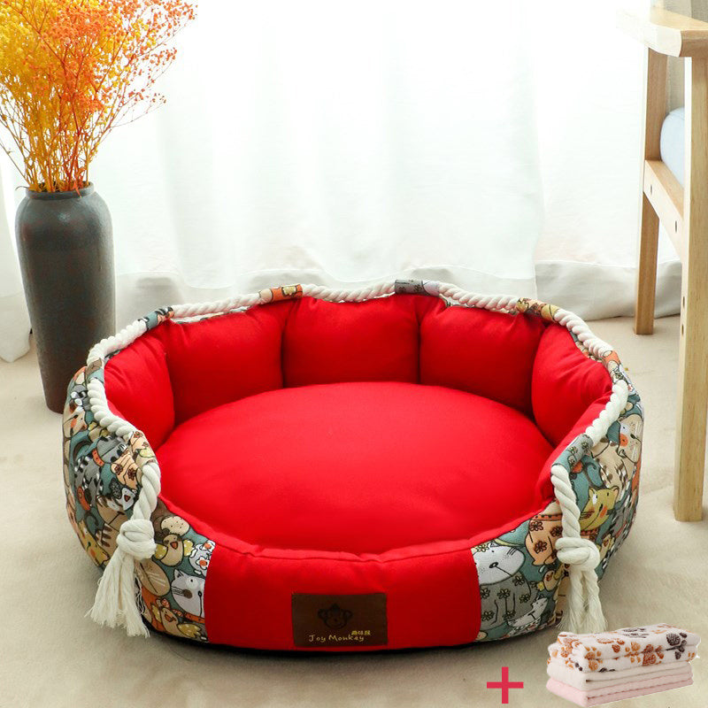 Four Seasons Large Dog Bed – Removable & Washable Kennel